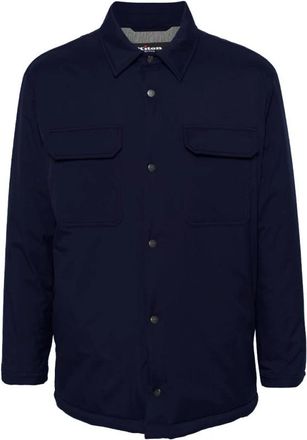 Kiton Polyester Jas Modern Style - Heren - Zomerjassen - Blauw - L - Polyester - Jassen
