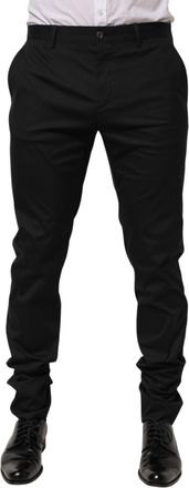 Dolce & Gabbana Black Cotton Formal Dress Men Trouser Mens Pants