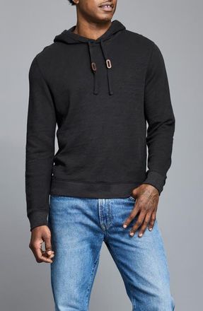 Billy Reid French Terry Hoodie in Black at Nordstrom, Size Xx-Large