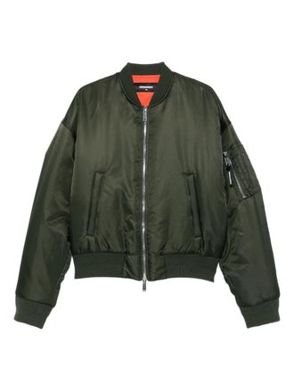 Dsquared2 Green Zip-Up Bomber Jacket