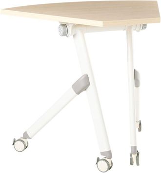 Beliani Escritorio Moderno Plegable Con Ruedas Mesa M&oacute;vil Port&aacute;til 90 X 64 Cm Estructura Met&aacute;lica Marr&oacute;n Claro Bendi