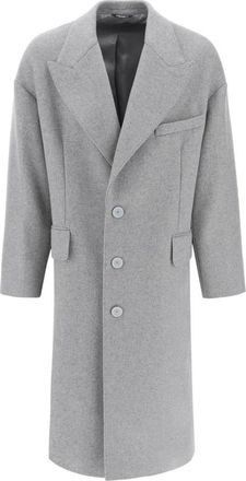 Dolce & Gabbana Cappotto - Heren - Mantel - Grijs - M - Wol - Jassen