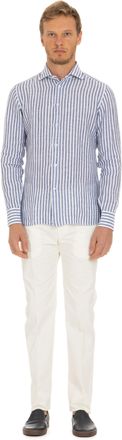 Borriello Pure Linen Striped Tailored Shirt