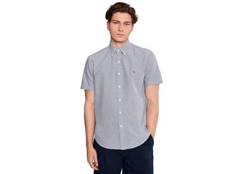 Polo Ralph Lauren Classic Fit Plaid Oxford Shirt Mens Clothing Navy : 2XL, Cotton