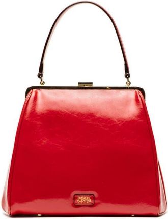 Frances Valentine Katherine Frame Leather Handbag in Red at Nordstrom