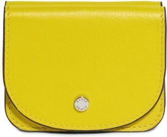 Aim&eacute;e Pucker Up Leather Card Case in Sunny at Nordstrom