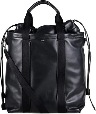 Fendi Flux drawstring-closure tote bag - Black