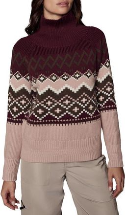 Alp N Rock Leighton Fair Isle Turtleneck Sweater in Dark Cherry at Nordstrom, Size X-Large