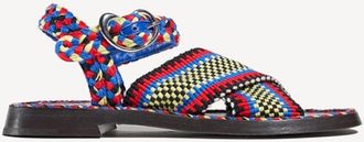 Amambaih Aurora Braided Flat Sandal with Ankle Strap in Miro at Nordstrom, Size 40