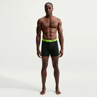 Nike Mens Essential Cotton Stretch Dri-FIT Boxer Briefs (3-Pack) in Black | KE1276-413
