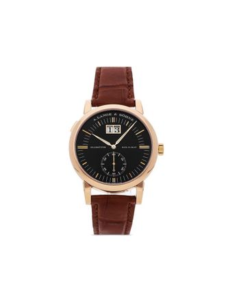 A. Lange & Söhne 2009 pre-owned Grand Langematik 40mm - unisex - Alligator Leather/18kt Rose Gold - One Size - Black
