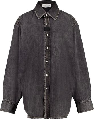 Stella McCartney Camicia denim con bottoni - Grigio