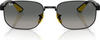 Ray-Ban x Scuderia Ferrari 59mm Gradient Irregular Sunglasses in Black /Grey Gradient at Nordstrom