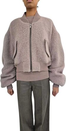 Rick Owens Secchia Cropped Flight Bomber - Dames - Jassen - Roze - M - Wol - Jassen