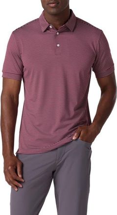 Mizzen+Main Versa Trim Fit Performance Golf Polo in Maroon Alternating Stripe at Nordstrom, Size Medium