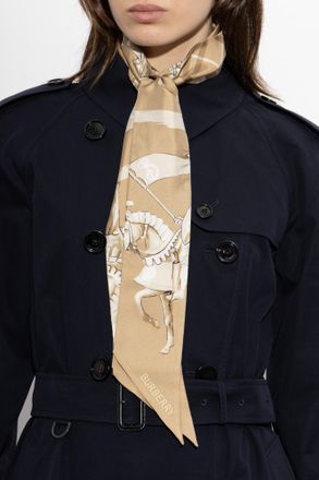 Burberry Silk Scarf, Unisex, Beige