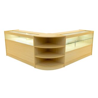 MonsterShop Harmonia LED Shop Counter Set B1500, C1500 & LM60 - Maple in Beige