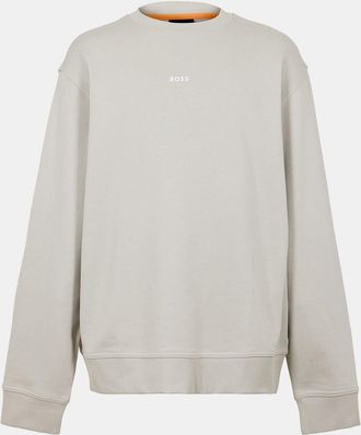 HUGO BOSS Mens Wesmallcrew Crew Sweater in Light Beige - Size 5XL