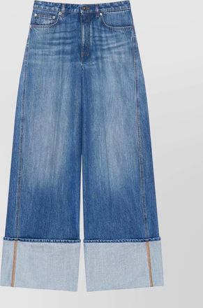 Givenchy wide leg denim trousers folded cuffs