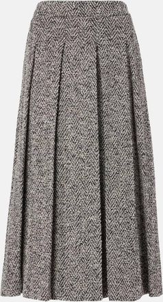 Max Mara Gonna midi Gallo in misto cotone e lana