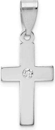 Diamond2Deal 14k White Gold.01 carat Diamond Cross Pendant