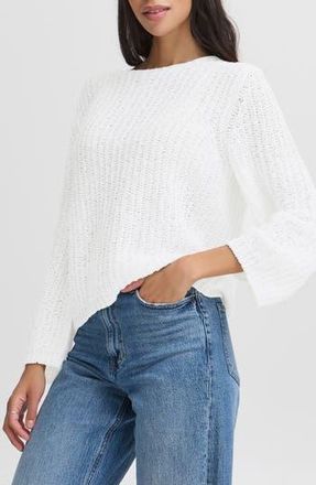 b.young Mara Crewneck Knit Top in Optical White at Nordstrom Rack, Size Medium