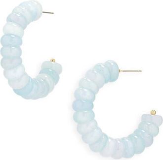 Lele Sadoughi Blue Aventurine Bead Hoop Earrings at Nordstrom
