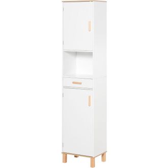 Kleankin Kleankin - Mobile Salvaspazio per il Bagno Mobile a Colonna in Legno Bianco