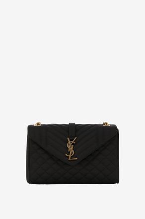 Saint Laurent Gesteppte Satinschultertasche Envelope Medium
