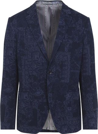 Etro Roma Jersey Sportjas - Heren - Blazers - Blauw - L - Katoen - Jassen