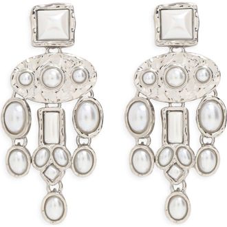 Petit Moments Dusk Statement Drop Earrings in Silver/Pearl at Nordstrom