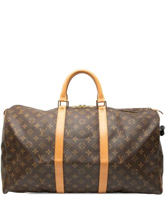 Louis Vuitton Borsa da viaggio Keepall 50 con monogramma 1996 - Marrone