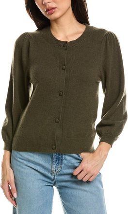 Brodie Poppy Puff Sleeve Cashmere Cardigan