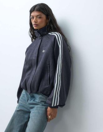 adidas Originals giacca sportiva in camoscio sintetico nera-Nero