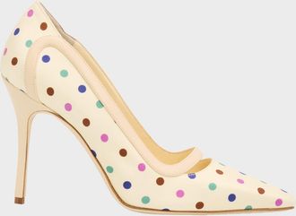 Manolo Blahnik Labama 105mm Polka-Dot Silk Stiletto Pumps