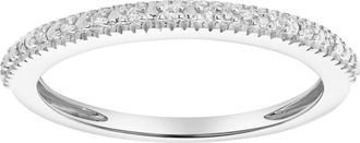 LuvMyJewelry Ava 14K Gold Round Diamond Studded Band Ring - 0.06 cts