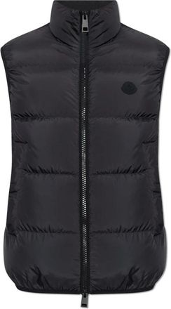 Moncler Gabas Down Vest - Heren - Bodywarmers - Zwart - XL - Leer - Jassen