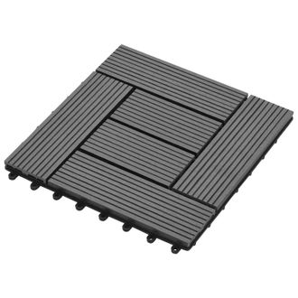vidaXL Tile De Decking 11 Pcs Gris 30 X 30 Cm Wpc Vidaxl