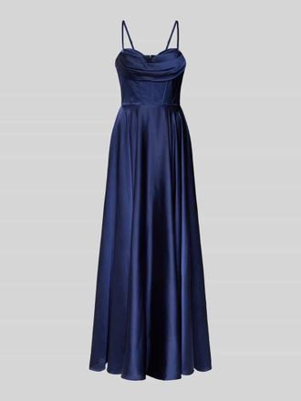 Mascara Abendkleid mit Wasserfall-Ausschnitt in Marine, Gr&ouml;&szlig;e 44