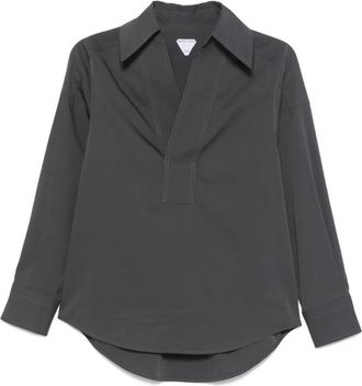 Bottega Veneta Blue Cotton And Silk Shirt