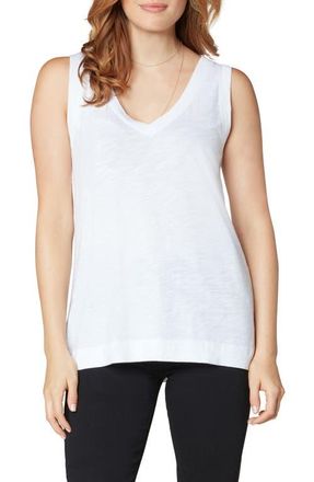 Liverpool L.A. V-Neck Cotton & Modal Tank in White Cotton at Nordstrom, Size Medium