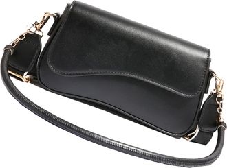 Generic Female PU Leather Casual Saddle Bag Versatile Bags Fashionable Retro Womens Sling Bag Women Commute Shopping Bags