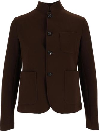 Circolo 1901 Slim Fit 4-Button Felpa - Dames - Blazers - Bruin - L - Katoen - Jassen