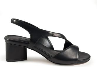 Vic Mati&eacute; K16 Drop Sandaal - Dames - Sandalen met hakken - Zwart - 39 EU - Leer - Schoenen