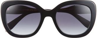 Marc Jacobs 53mm Cat Eye Sunglasses in Black White/Dark Grey at Nordstrom