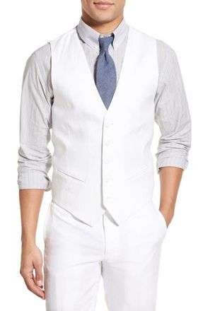 Nordstrom Linen Vest in White at Nordstrom, Size Medium
