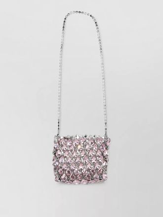 Self Portrait small shoulder bag metallic rhinestones chain strap