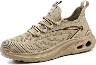 Generic ZBDZSW Summer Work Sneakers Men Safety Shoes Construction Steel Toe Boots Men Shoes Anti-Puncture Breathable Beige