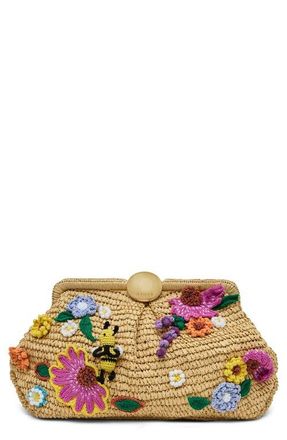 Aim&eacute;e Full Circle X-Large Clutch in Raffia Floral at Nordstrom