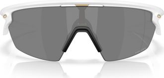 Oakley Prizm Road Sport 36mm Rectangular Sunglasses in Matte White /Prizm Black at Nordstrom